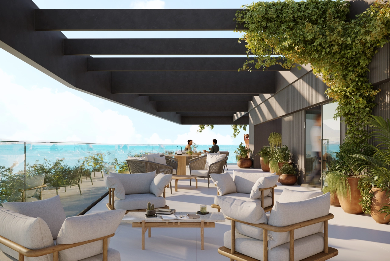 Relax and unwind on your private terrace overlooking the Costa del Sol.