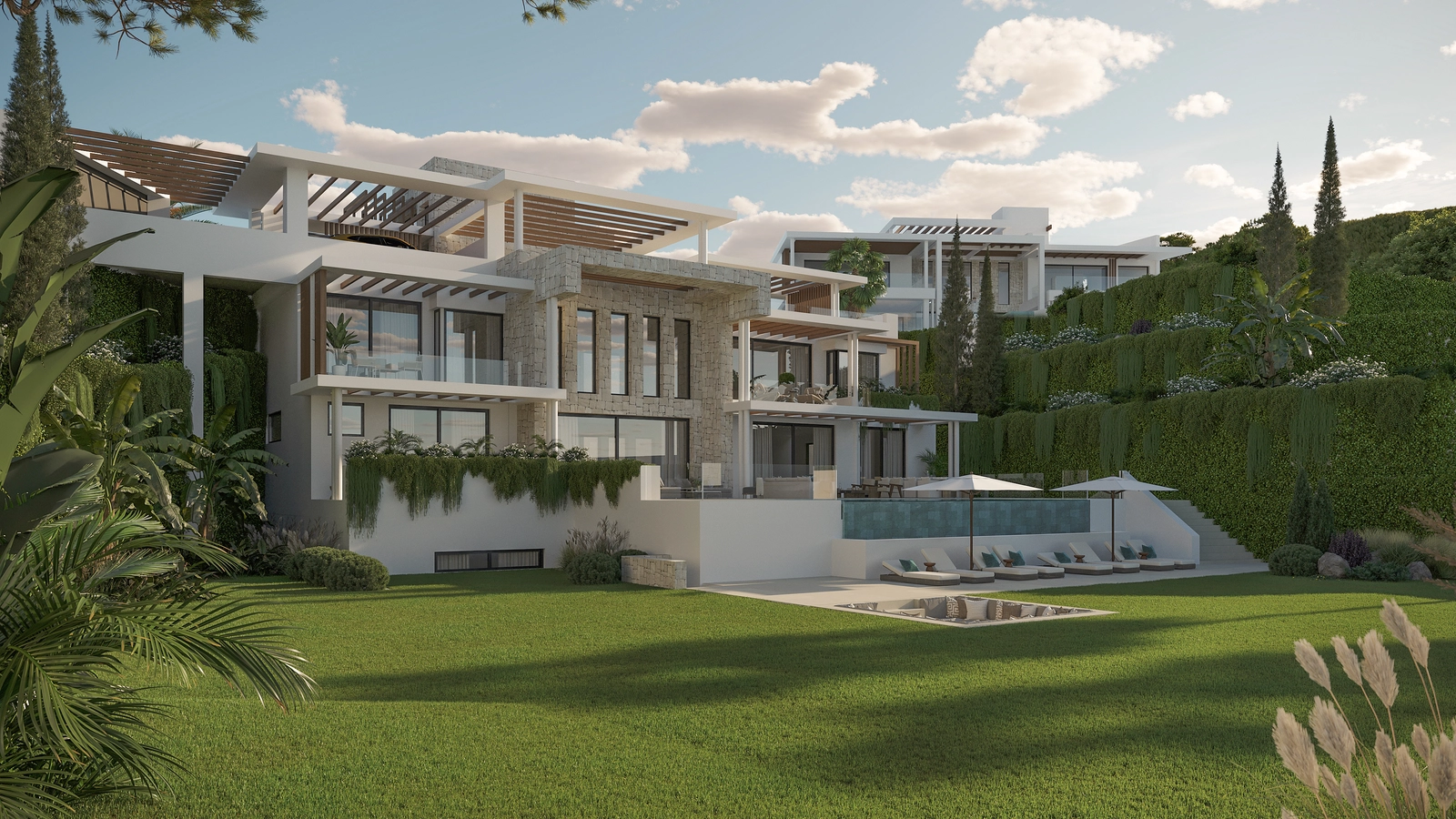 Each villa features a stunning private infinity pool, set within beautifully landscaped gardens for ultimate privacy.