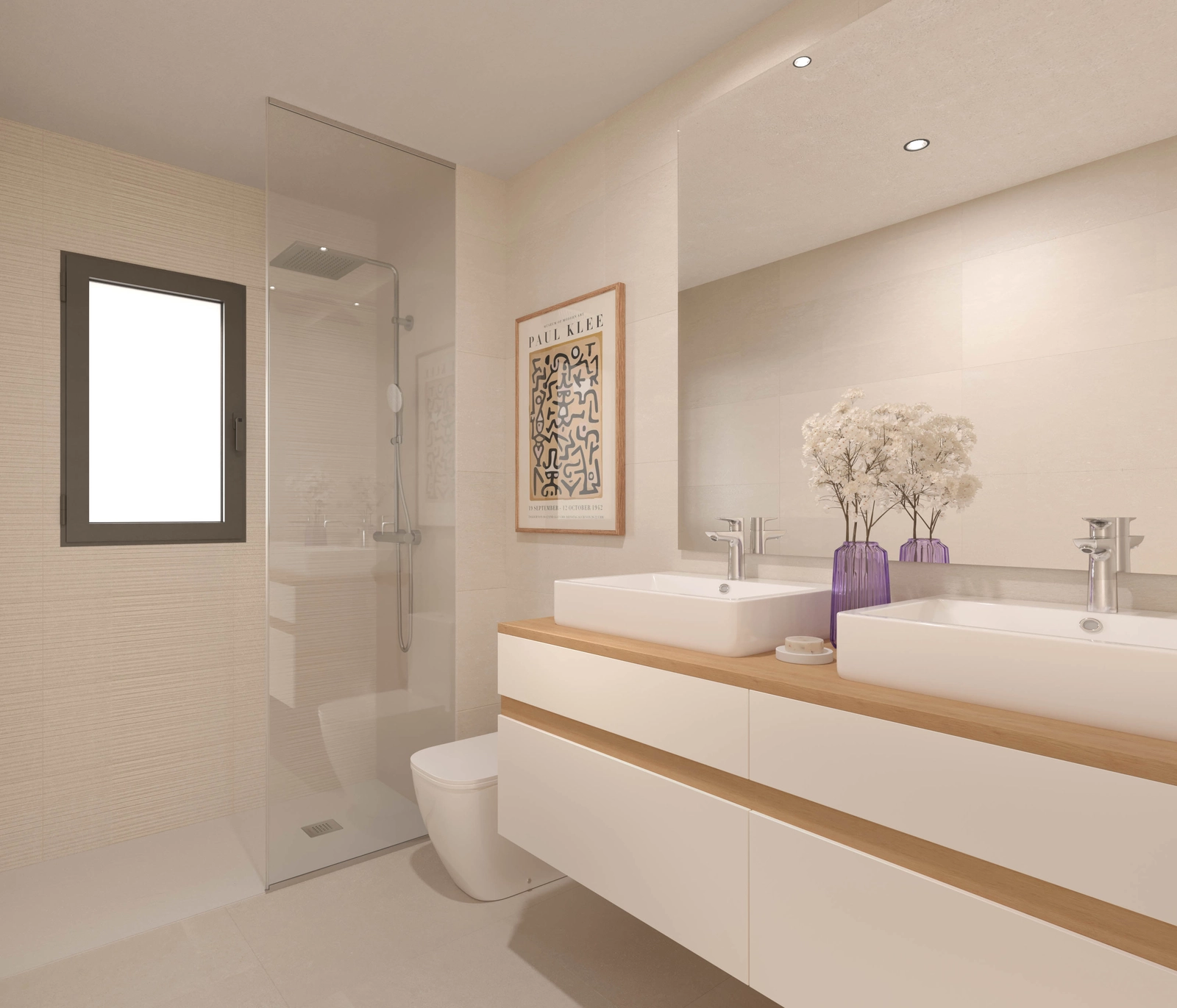 Modern bathrooms feature premium materials and a clean, contemporary design.