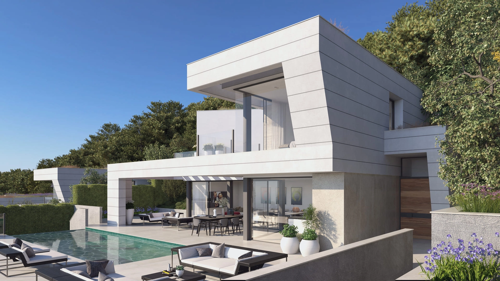 Clean lines and large windows are key features of these exceptional luxury homes.