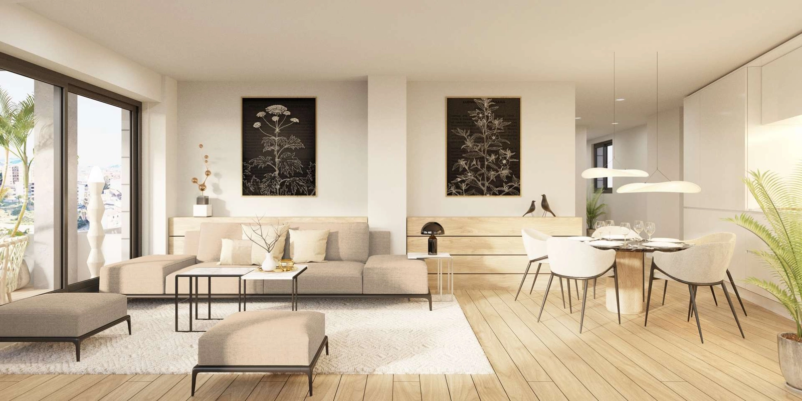 Another view of the sophisticated living space, showcasing the attention to detail and natural light.