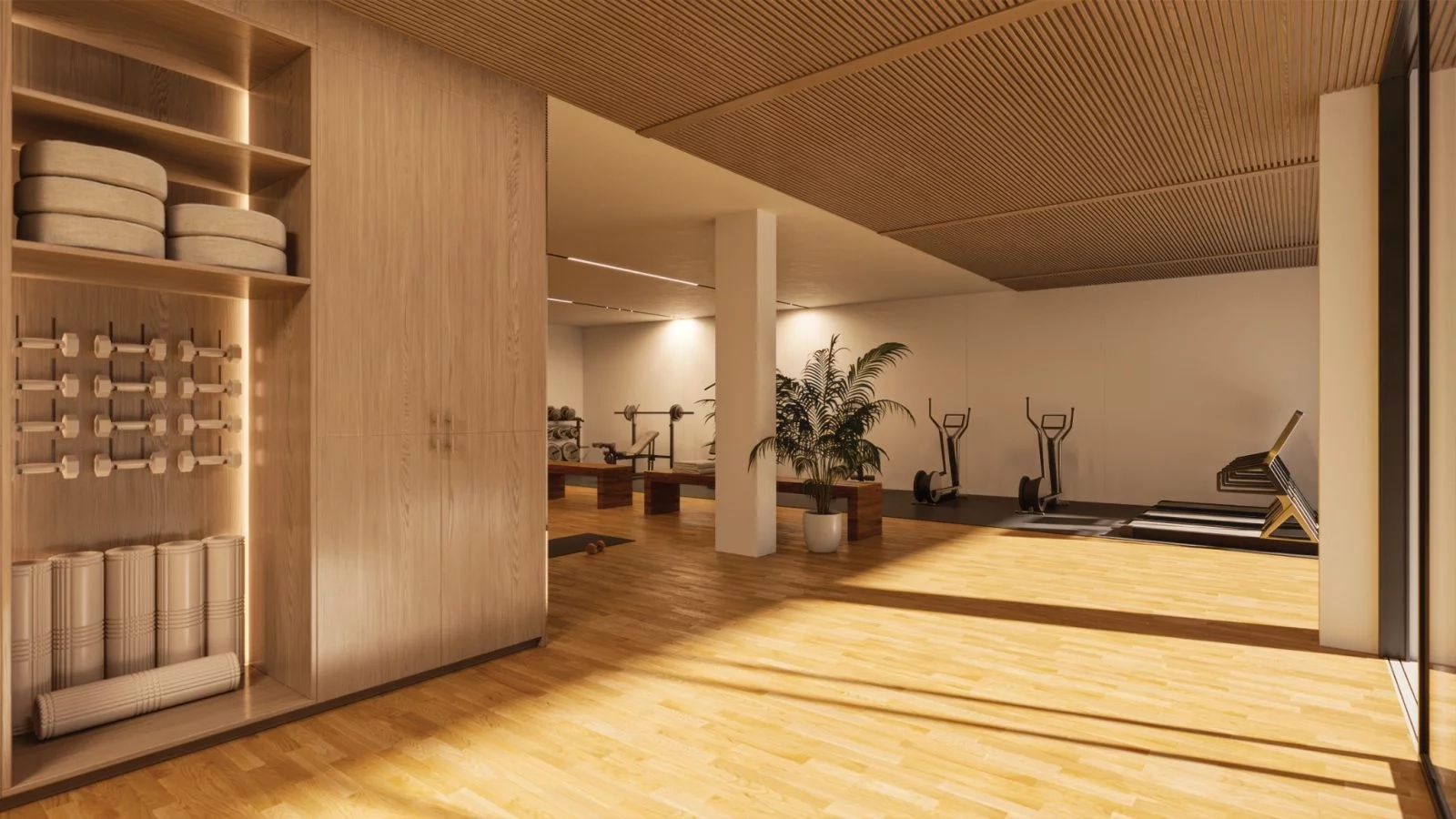 A modern fitness area designed to support a healthy and active lifestyle.