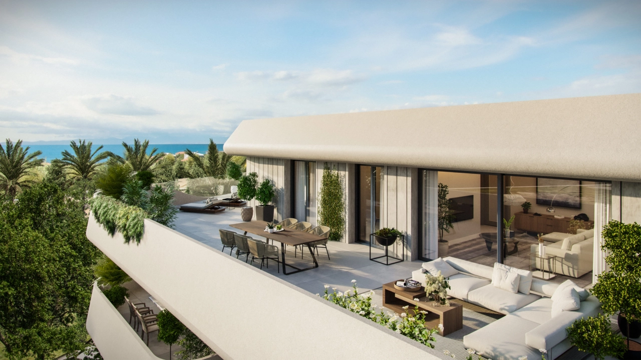 An elevated perspective offering stunning sea and coastal views.