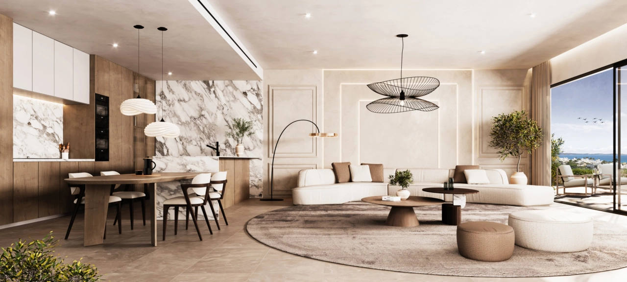 Sophisticated interiors featuring high-quality materials and abundant natural light.