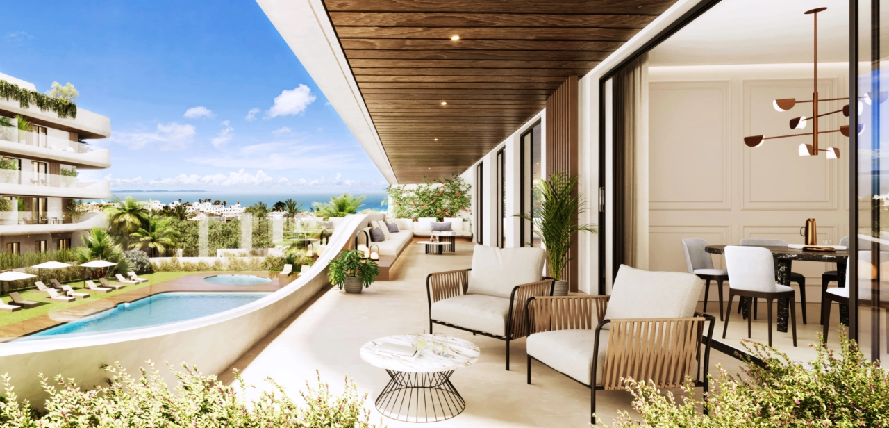 Your private balcony, a perfect retreat overlooking the lush gardens and pool.