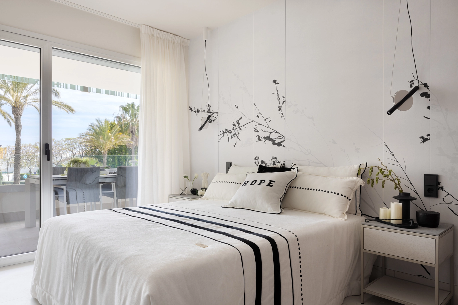 Serene master bedrooms offer direct access to a private terrace for quiet moments of relaxation.