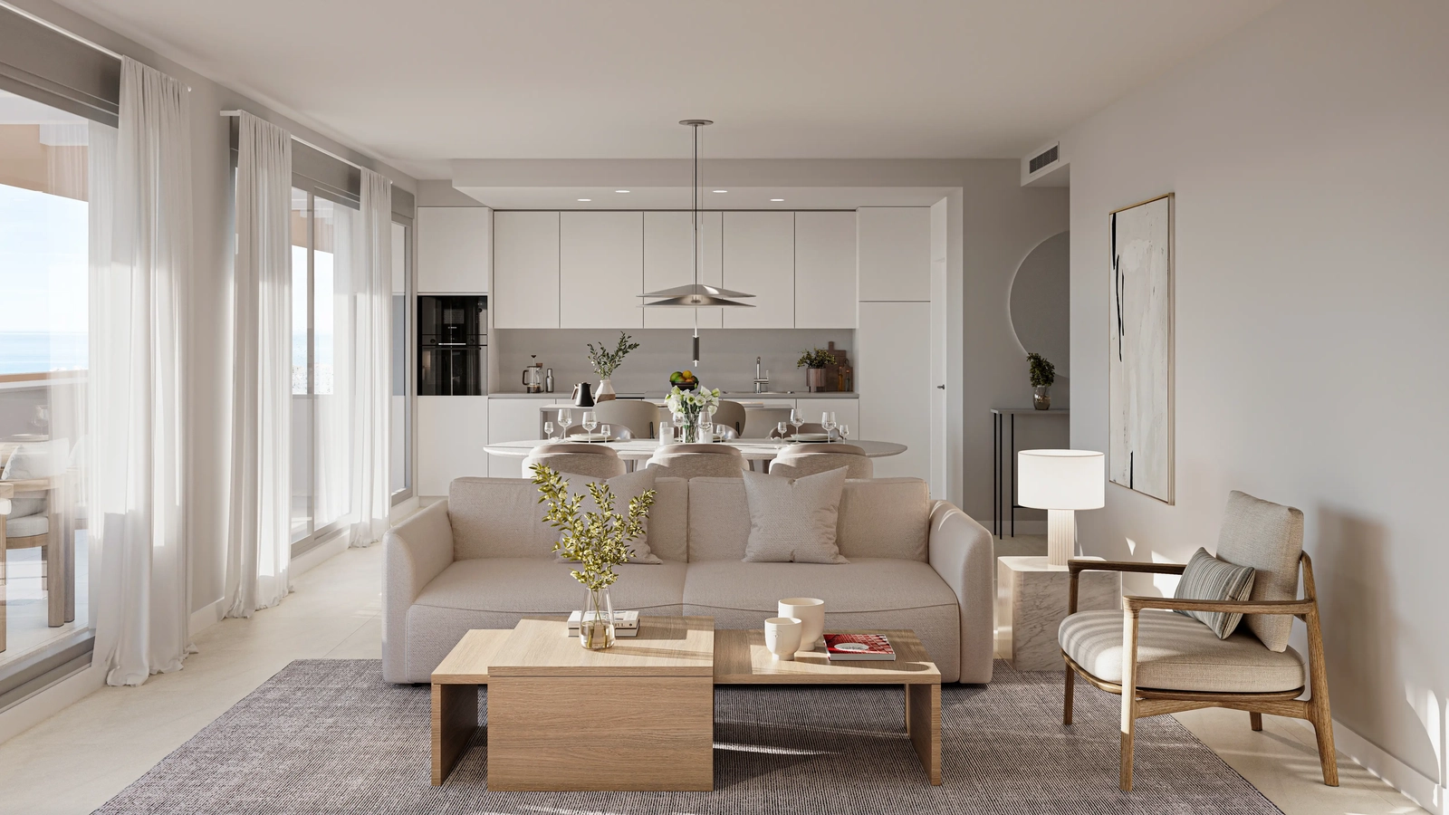 Bright and spacious open-plan living area, connecting seamlessly to the outdoors.