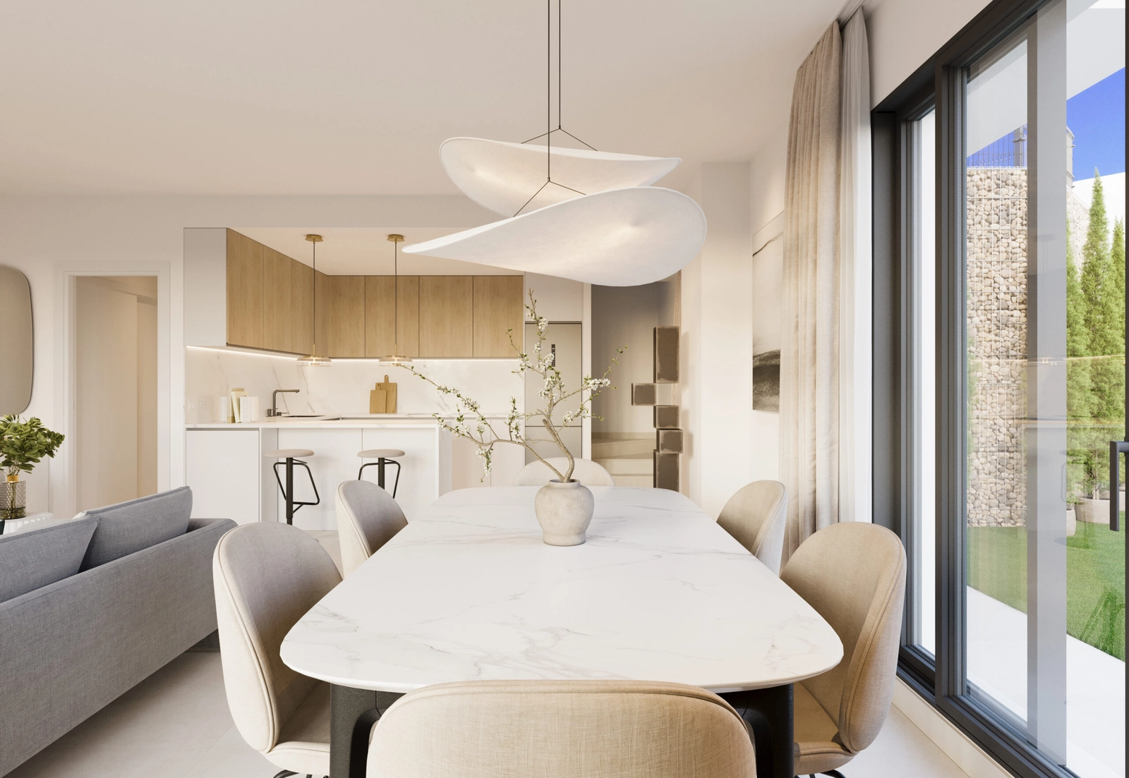 The elegant dining space is perfect for sharing meals with family and friends.