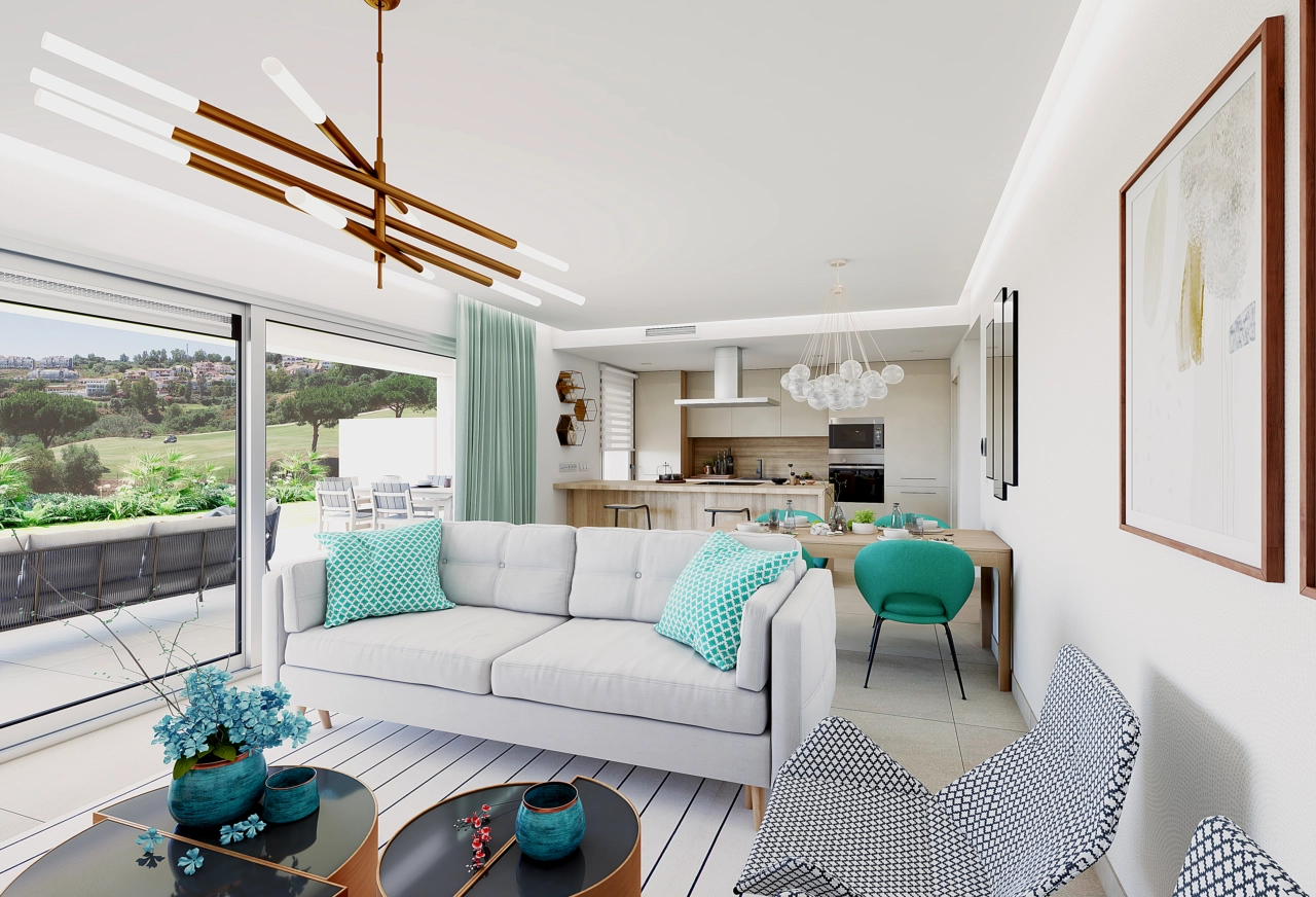A seamless connection between the interior living space and the outdoor terrace, designed for a modern lifestyle.