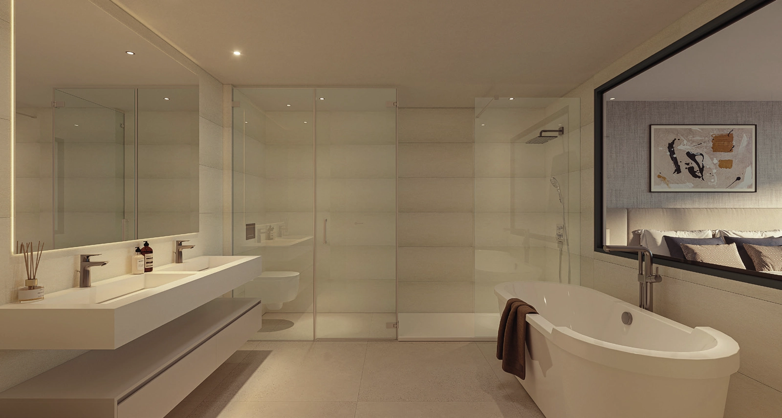 Elegant bathrooms featuring contemporary design and premium fixtures for your comfort.