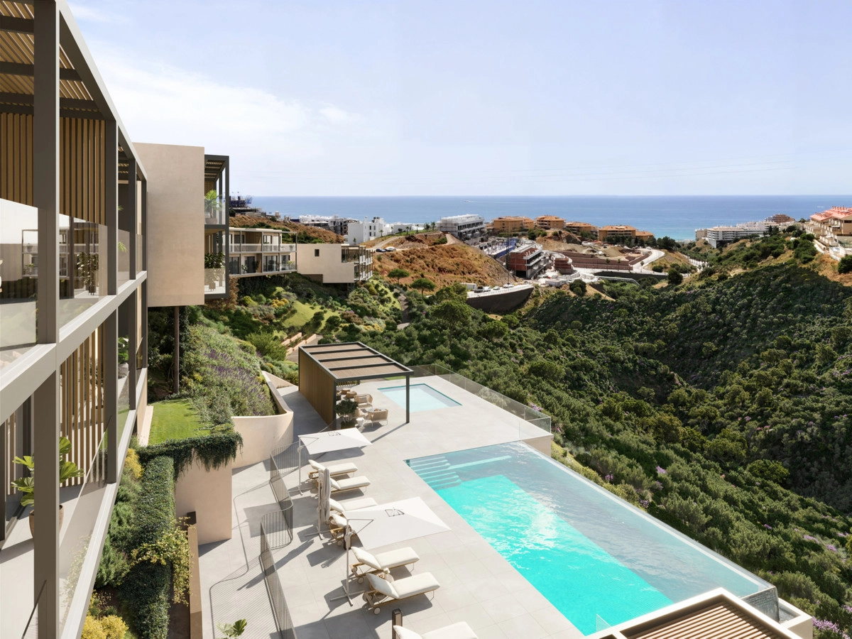 Enjoy breathtaking Mediterranean views from the communal infinity pool.