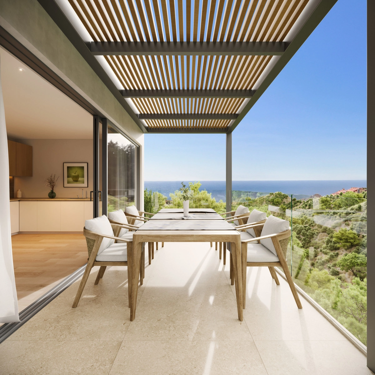 Dine with family and friends on your private terrace while enjoying the sea view.