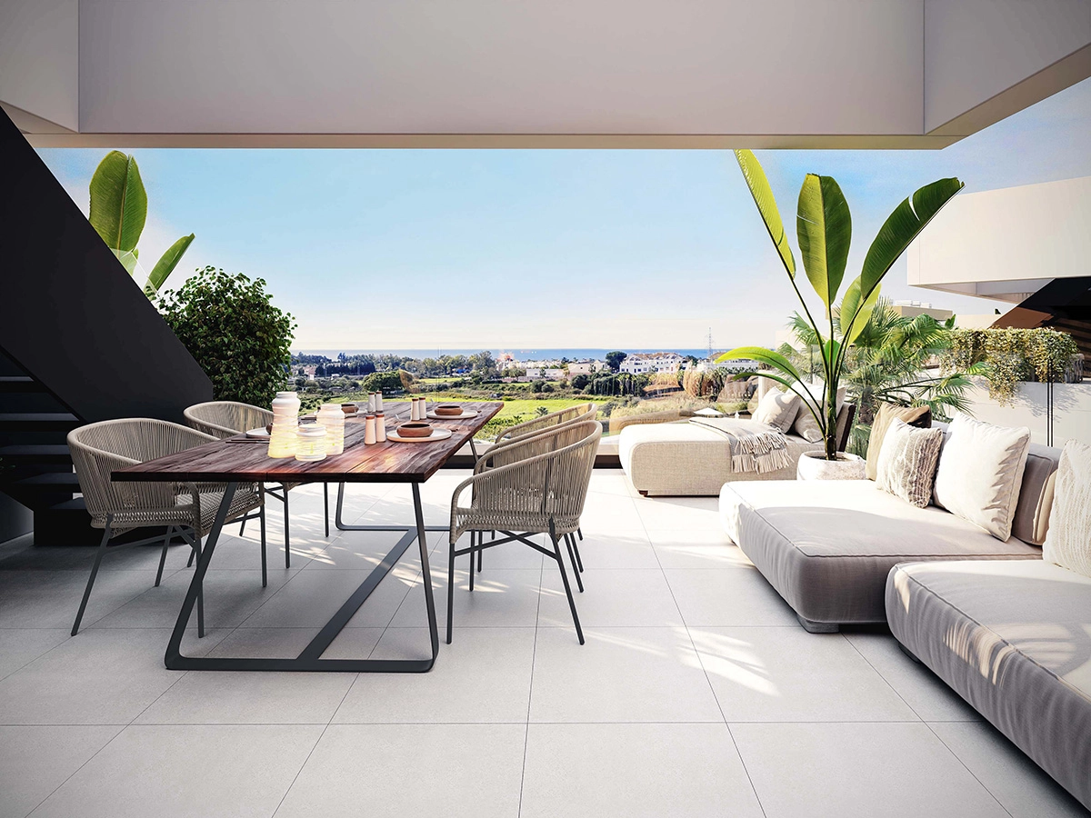 An ideal outdoor space for dining, relaxing, and enjoying the Costa del Sol climate.