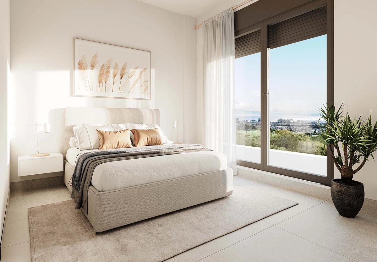 Bedrooms are designed as peaceful retreats, with ample natural light and direct access to outdoor space.