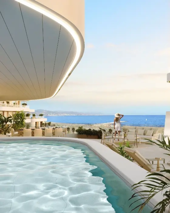 Select penthouses feature a private rooftop pool, an exclusive retreat with unparalleled sea views.