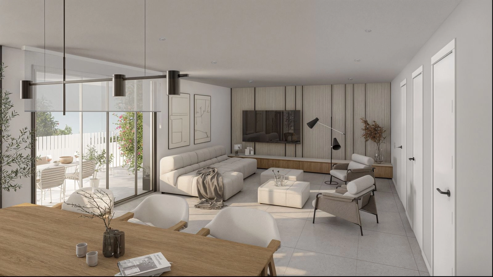 Bright and spacious living areas designed for comfort, flowing seamlessly onto the private terrace.