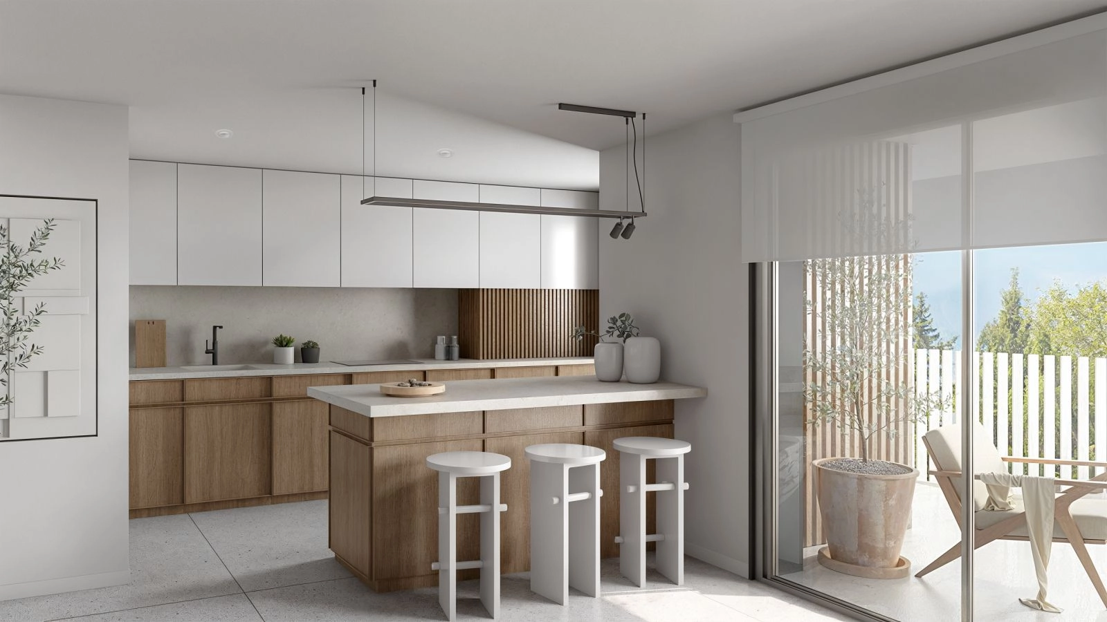 Modern, fully equipped kitchens with high-quality appliances and finishes, perfect for everyday living and entertaining.
