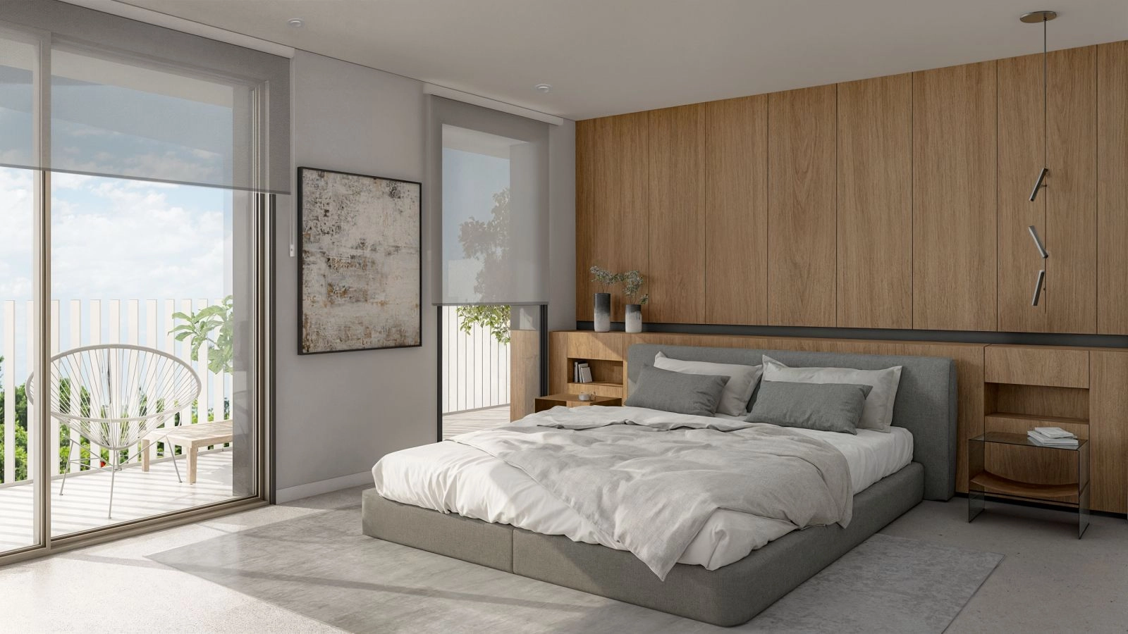 Elegant master bedrooms provide a tranquil retreat, with direct access to a private terrace.