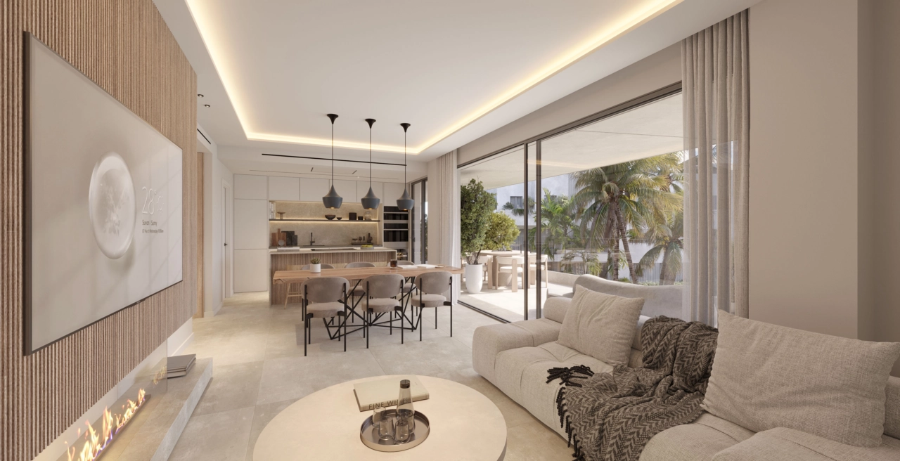Bright and spacious living areas flow effortlessly to the outdoor terraces, blending indoor comfort with the beautiful Costa del Sol climate.