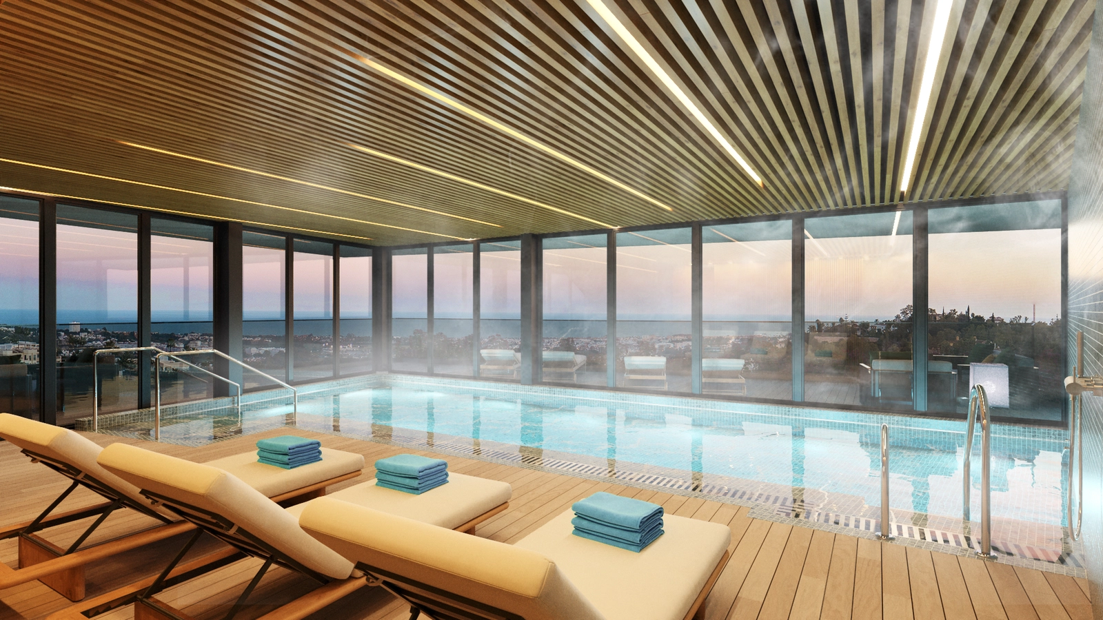 Relax and rejuvenate in the residents' exclusive spa with a heated indoor swimming pool.