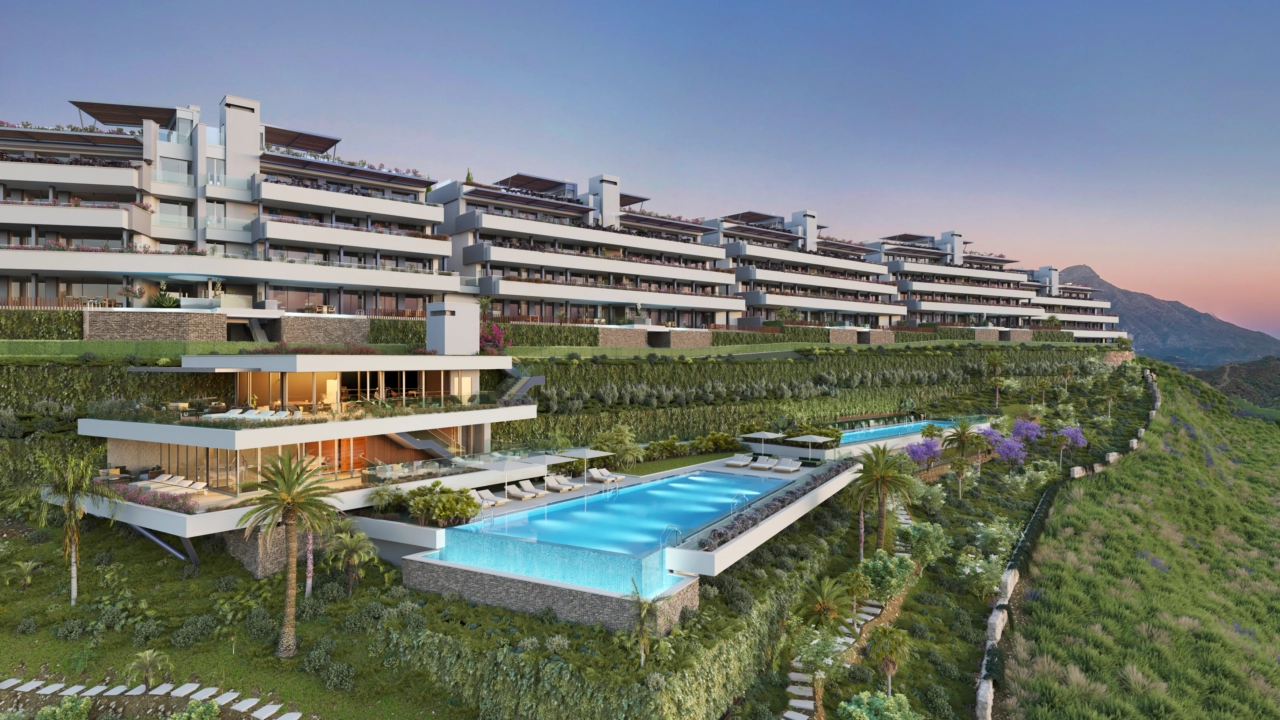 The development is harmoniously integrated into the hills of Benahavís, offering an exclusive lifestyle.