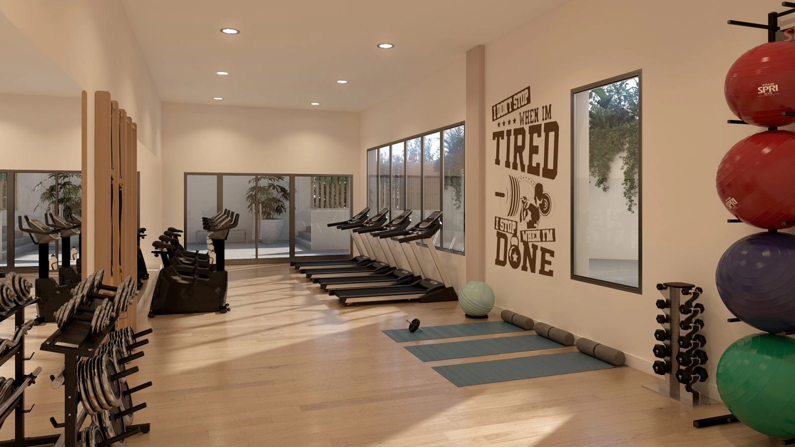 The state-of-the-art fitness center, fully equipped for residents to maintain an active and healthy lifestyle.