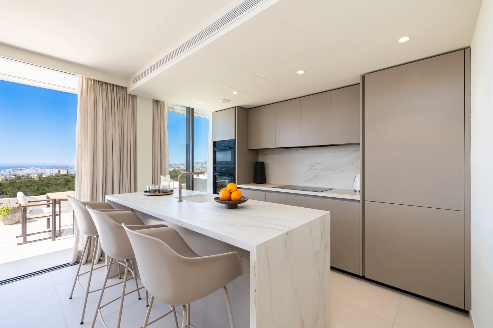 A modern, high-quality kitchen with premium appliances, designed for both functionality and style.
