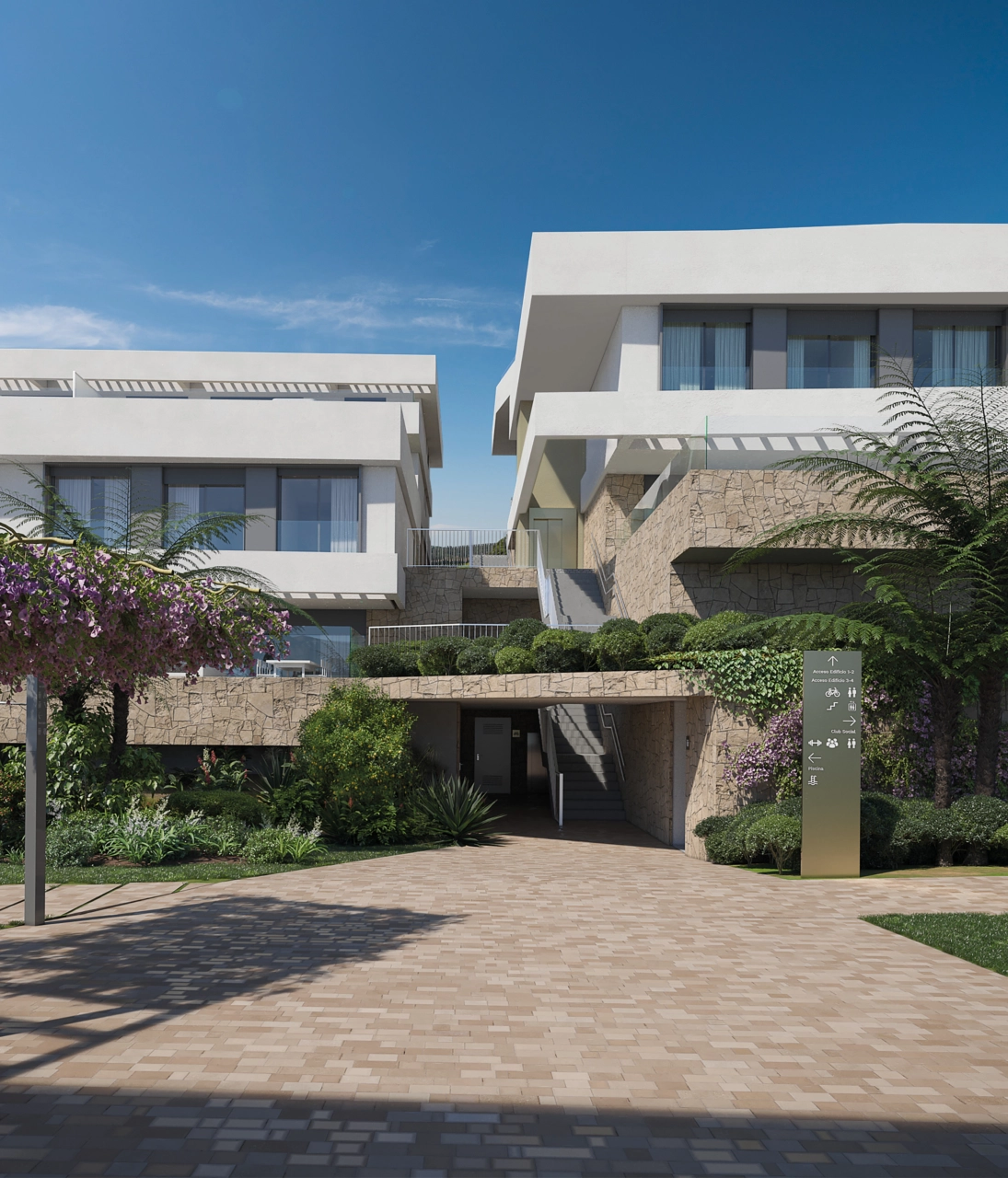 The elegant entrance welcomes you home to this exclusive private community.