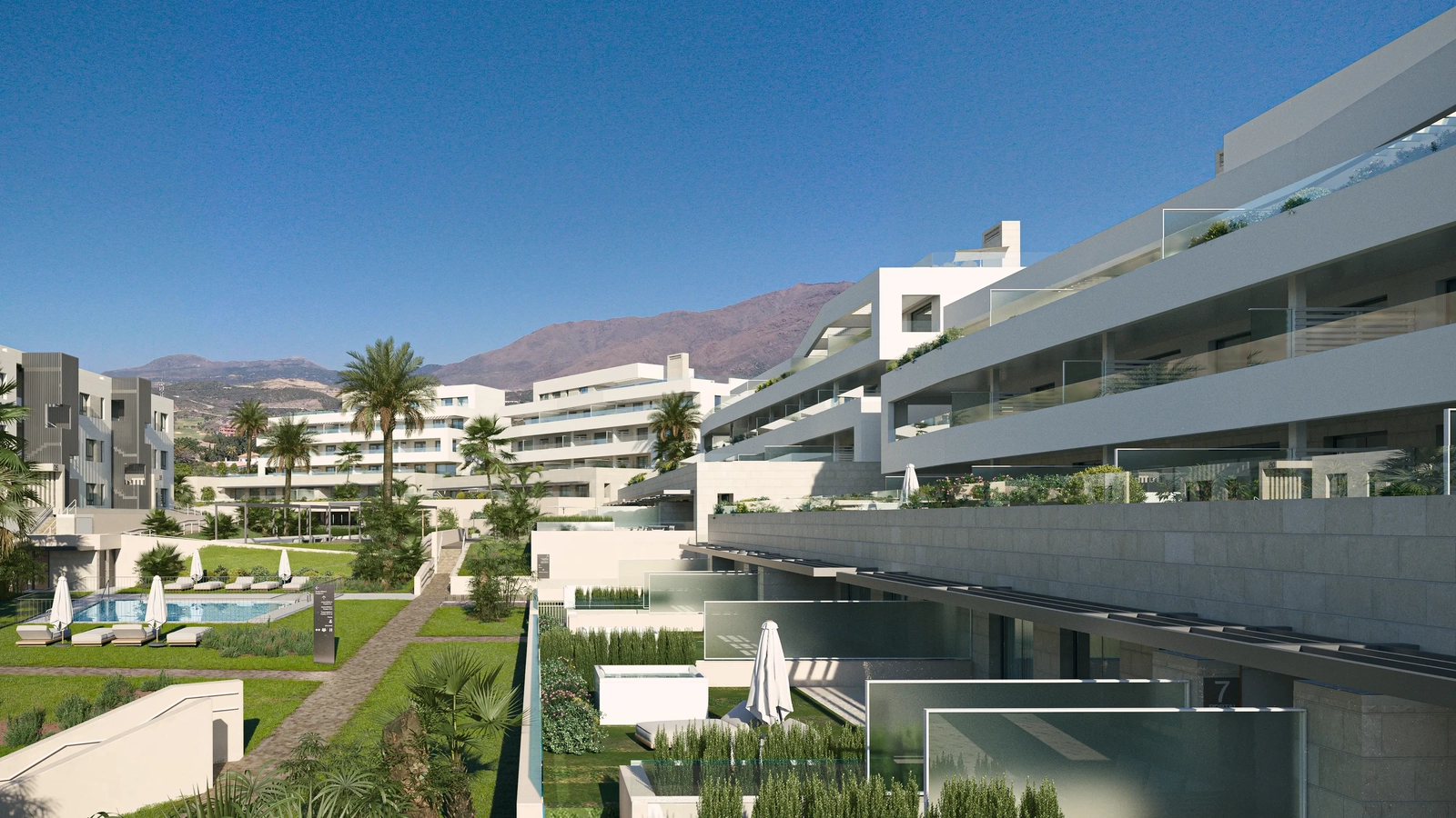 The striking contemporary architecture maximizes views and natural light for every residence.