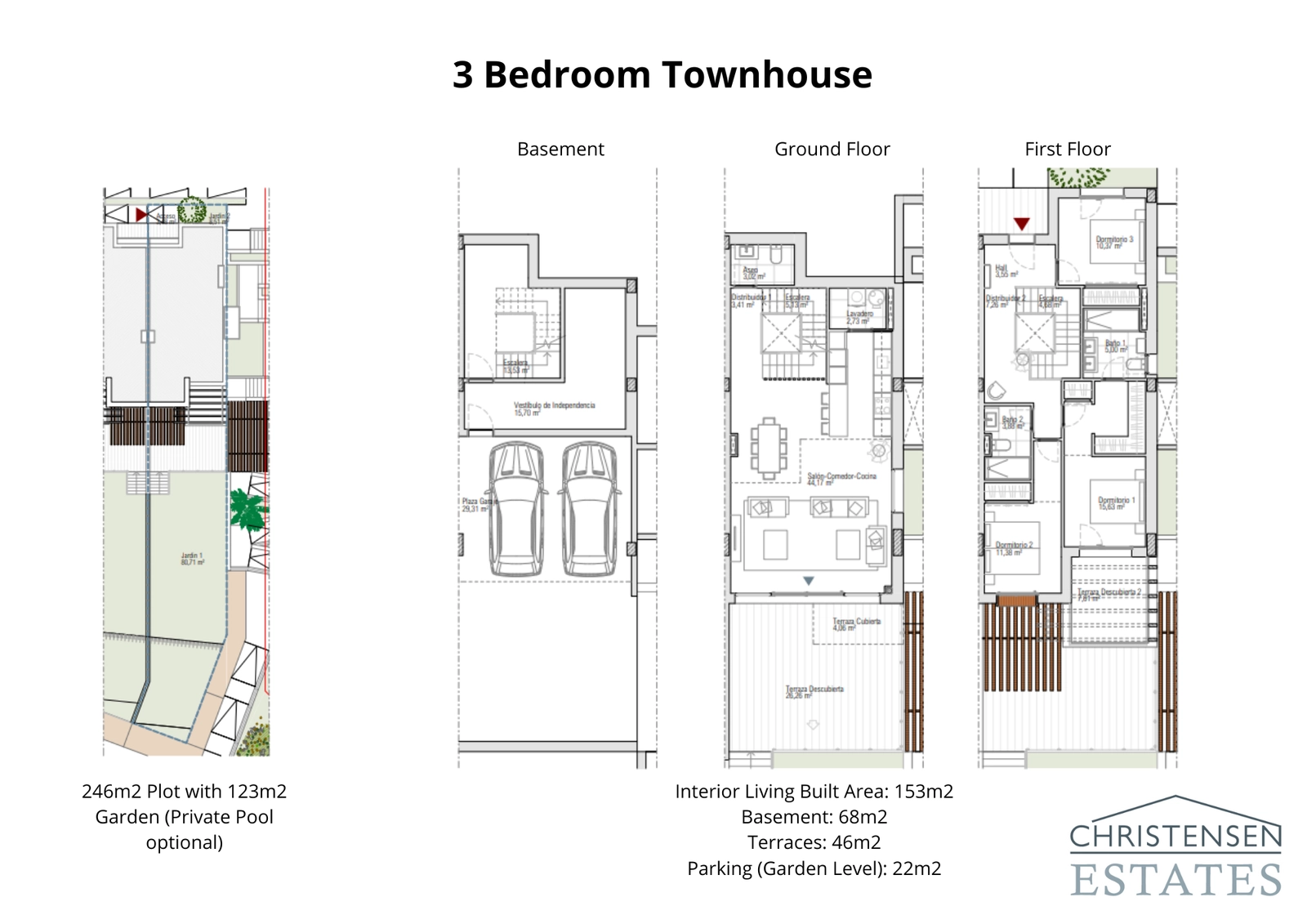 Esta distribución de 3 dormitorios ofrece un diseño inteligente con espacios abiertos, amplias terrazas y un jardín privado, creando un equilibrio perfecto entre la vida interior y exterior.