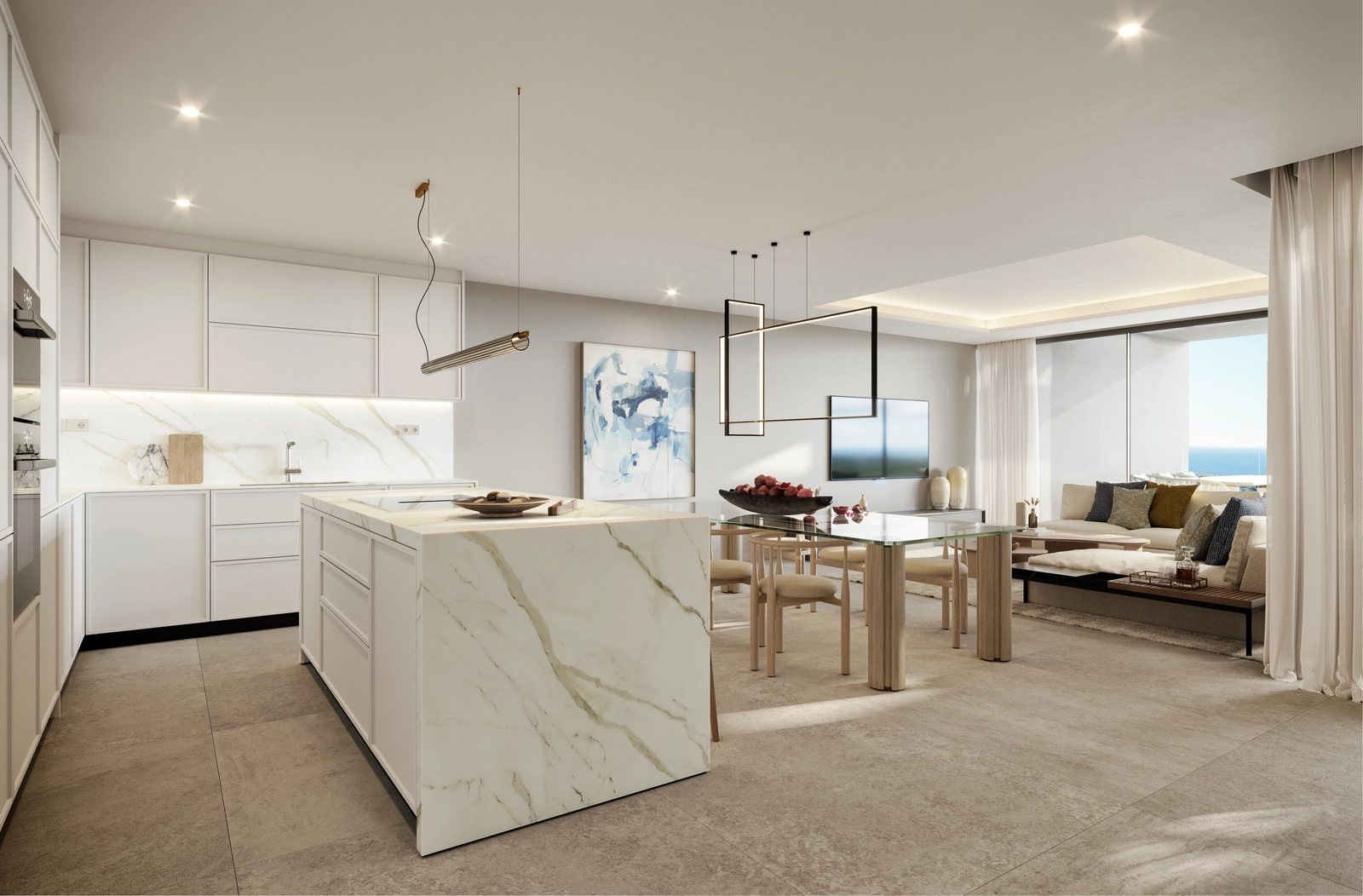 Cocinas elegantes y minimalistas diseñadas para ofrecer funcionalidad y estilo modernos.