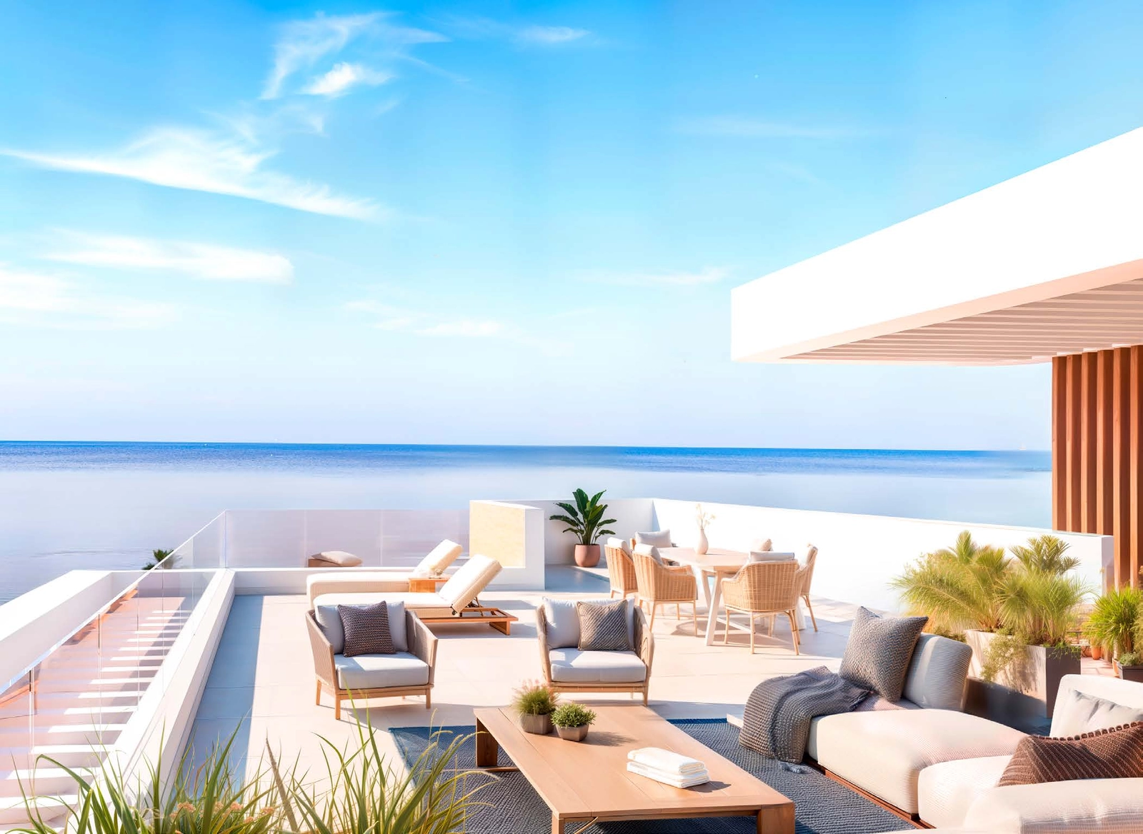 Generøse uteplasser er designet for å nyte det eksepsjonelle klimaet på Costa del Sol.