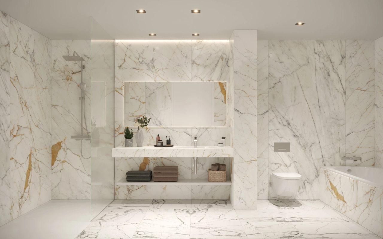 Luksuriøse bad med materialer av høy kvalitet og moderne design.