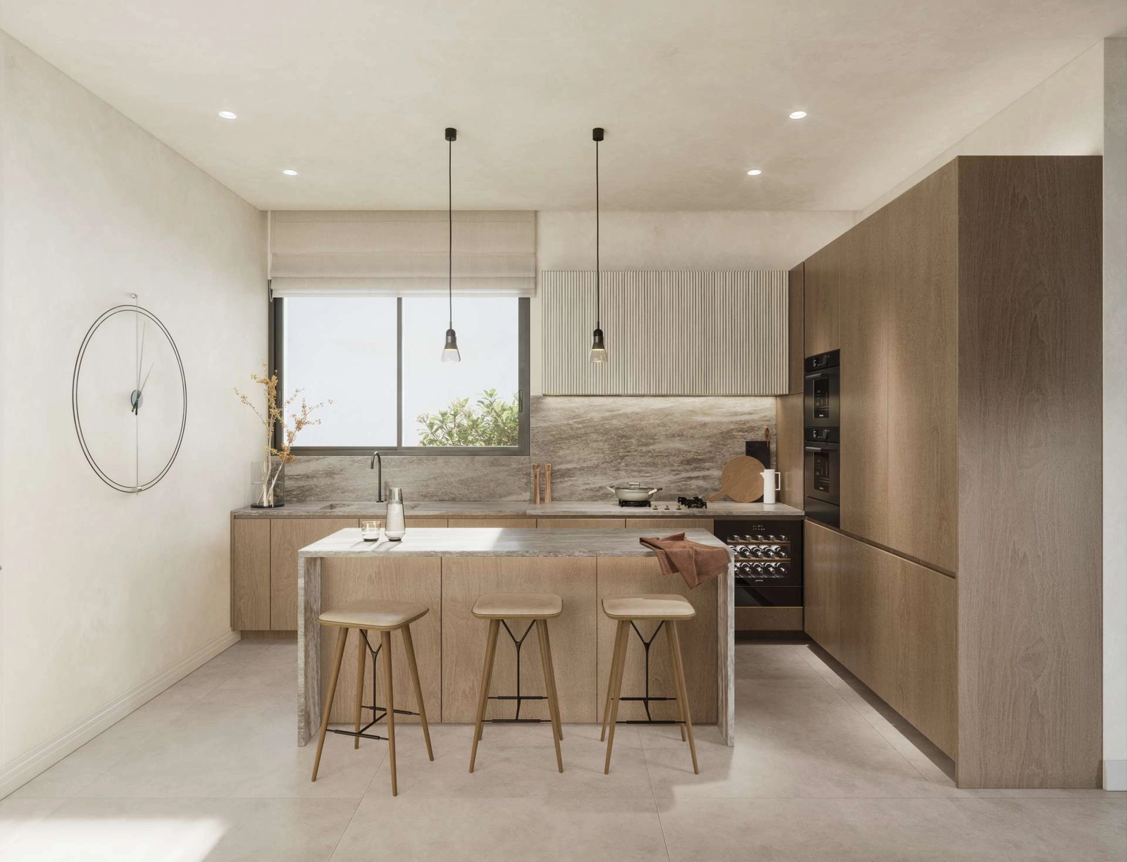 Moderne kjøkken er fullt utstyrt med hvitevarer av høy kvalitet og ferdigstilt med elegante, holdbare materialer.