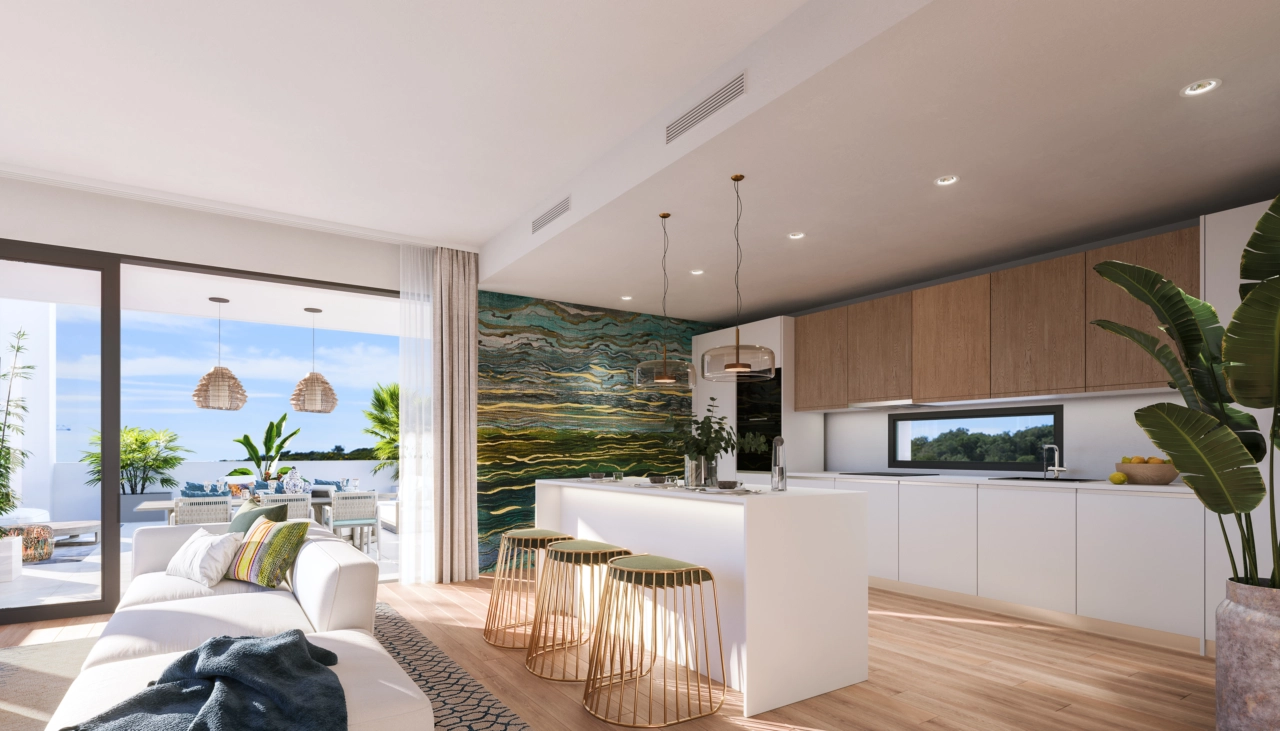 Et moderne kjøkken i italiensk stil, av høy kvalitet, fullt utstyrt og designet for både funksjon og stil.